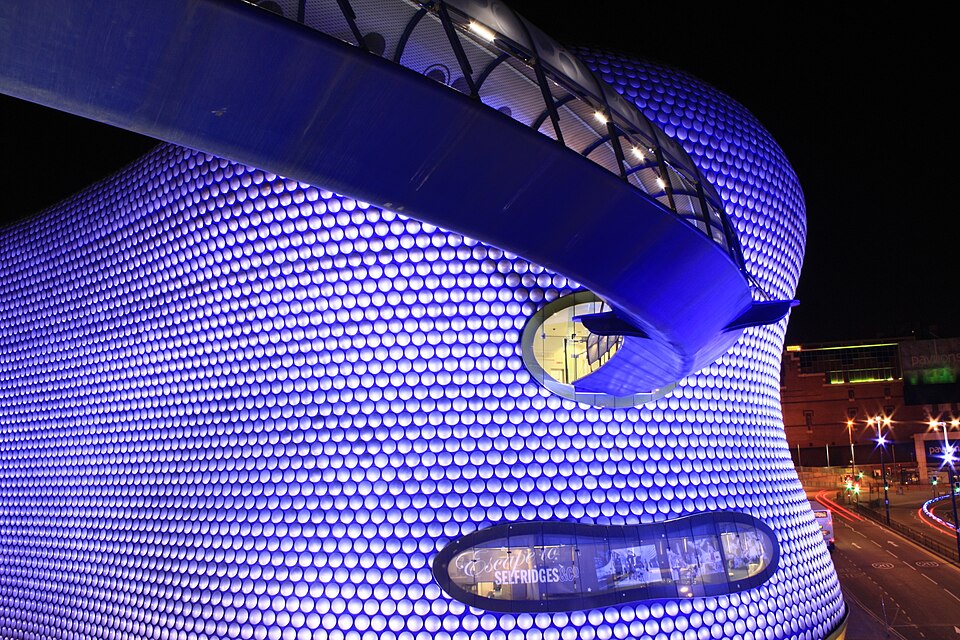 Selfridges Birmingham at night