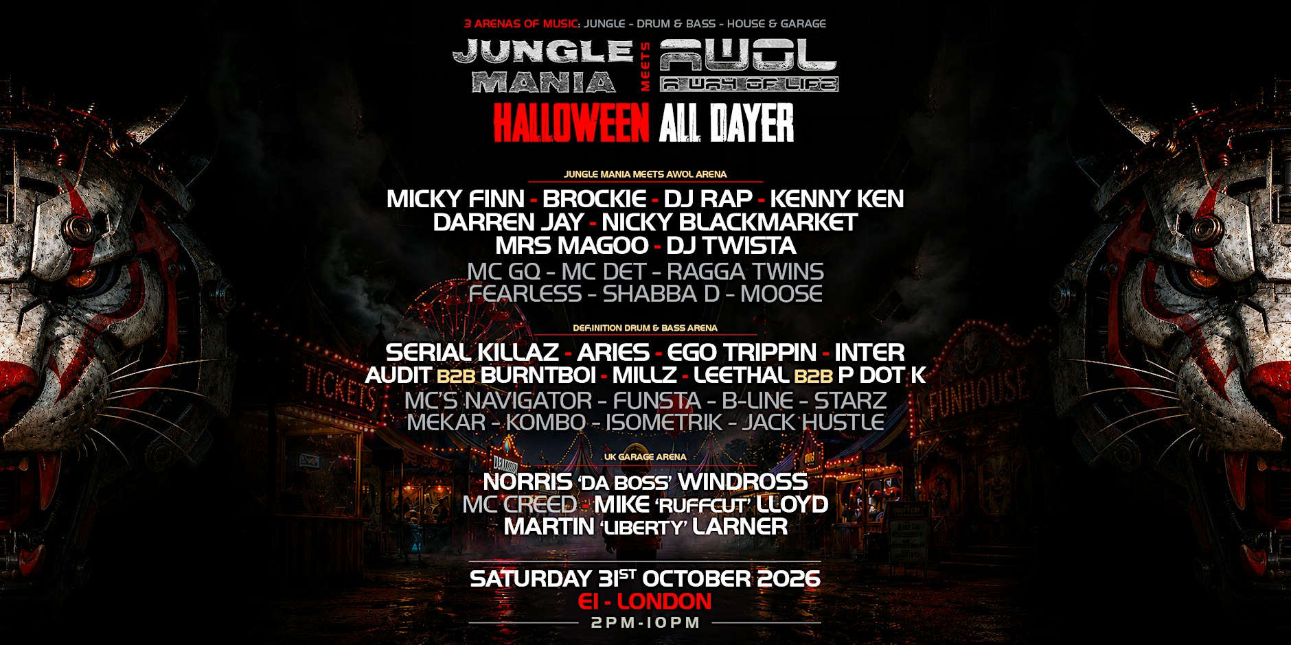 Jungle Mania meets AWOL Halloween All Dayer