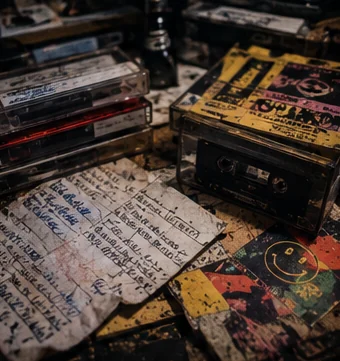 Cassette tapes with handwritten inlay cards