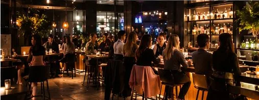 A busy late night bar